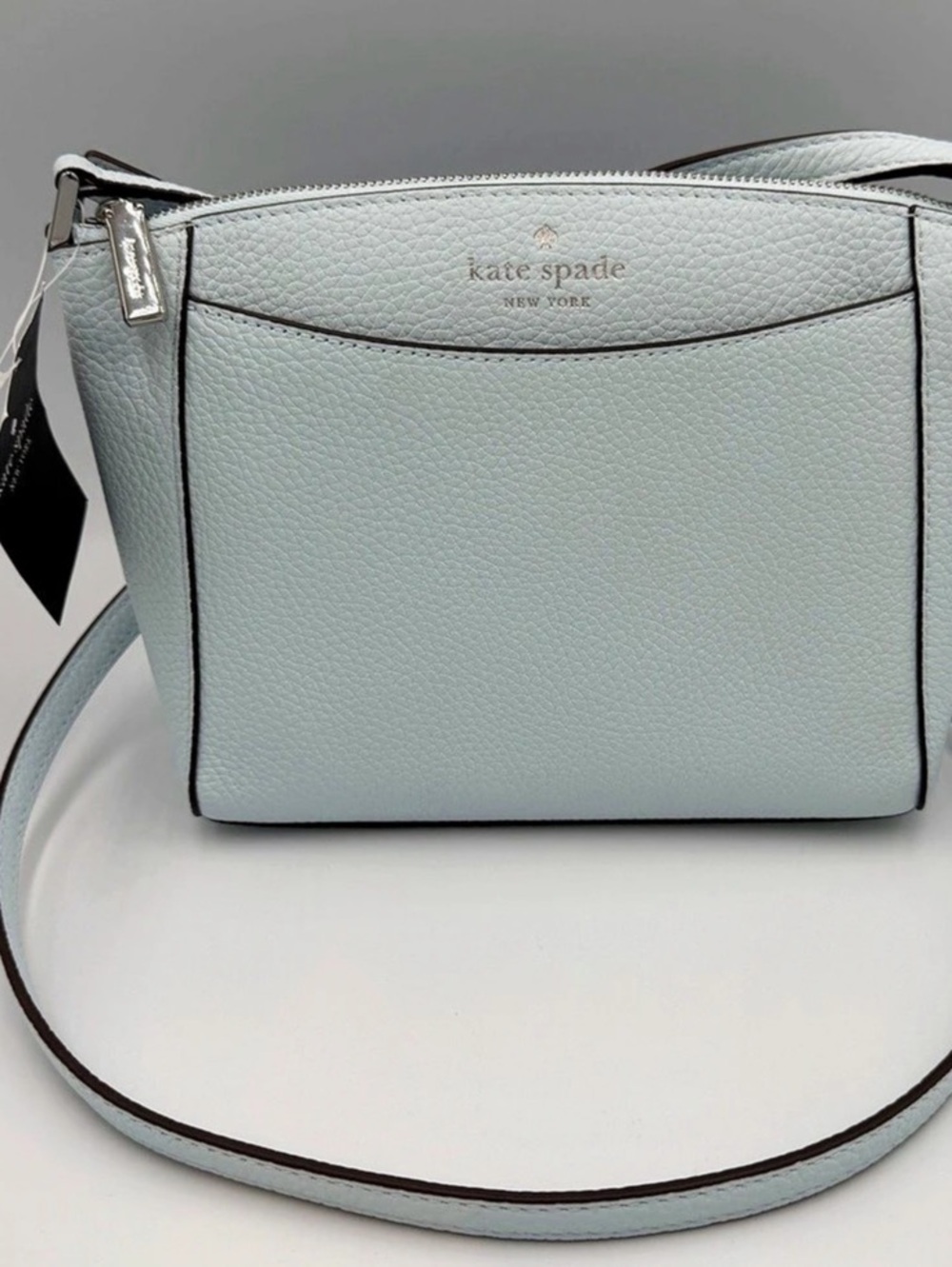 Kate Spade Monica Crossbody Purse Pebbled Leather small in Crisp Sky Blue NWT